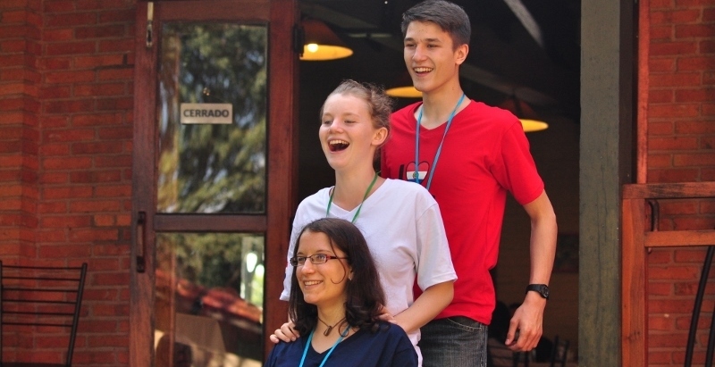 Austauschschüler Simon auf einem Seminar