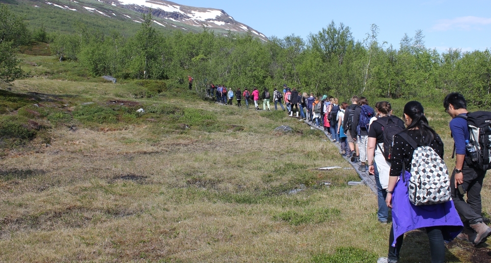 Mio mit seiner Klasse auf einer Wanderung