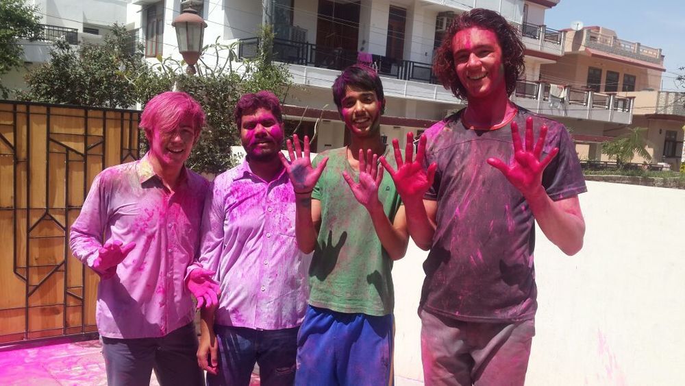 Auf einem der berühmten Holi Festivals