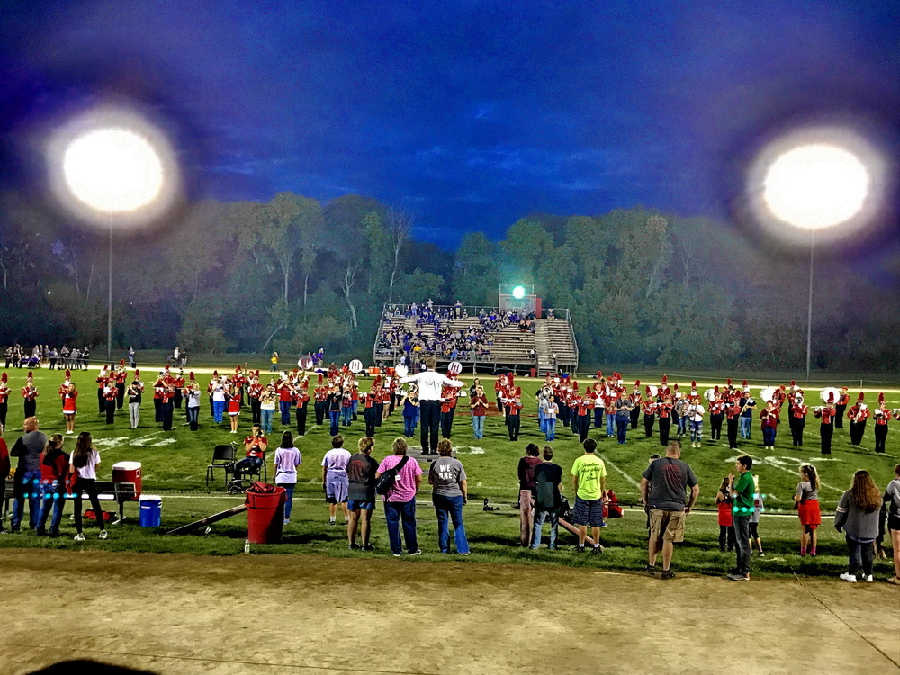 Die Marching Band bei einem Footballspiel